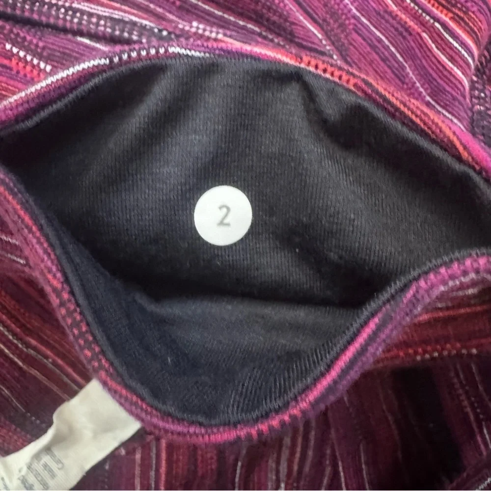Lululemon Twist Wunder Under Low Rise Space Dyed Regal Plum Leggings Womens 2